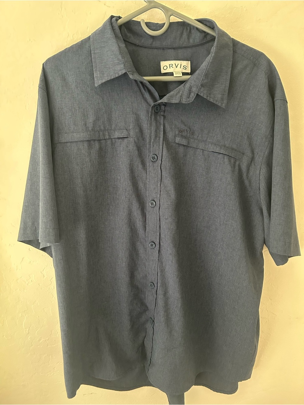 Orvis Men's Casual Short-Sleeve Button-Down Shirt in Slate Blue